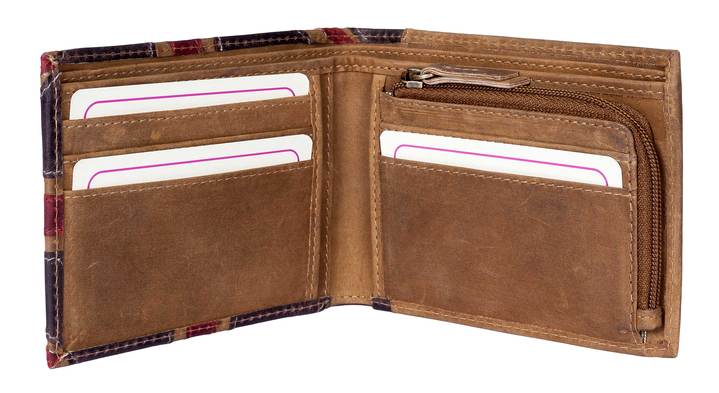 Union Jack Coin Wallet Brown - RFID